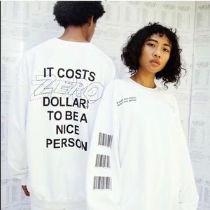 Mayfair Group “It Cost zero dollars to be a nice human” hooded sweatshirt